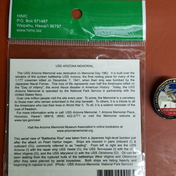 USS Arizona Patch and Pin - Picture 6 of 6